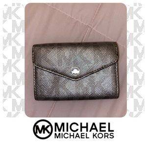 Michael Kors Button Wallet Small Metallic MK